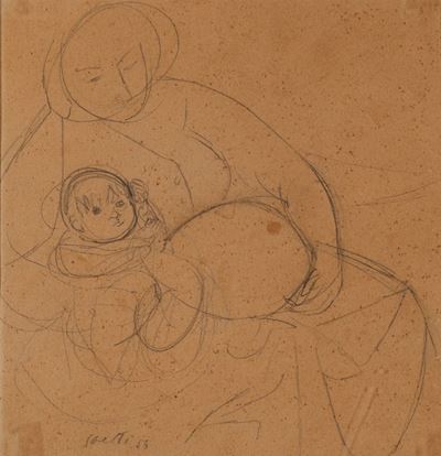 Maternità, grafite su carta, 1954