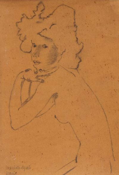 Fanciulla, grafite su carta da lucido