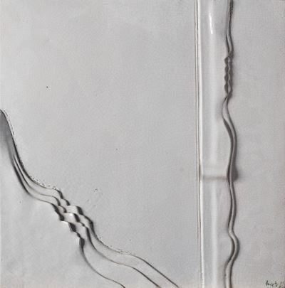 Quadrato bianco, ceramica smaltata