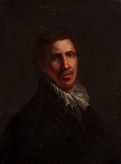 Ritratto di giovane a mezzo busto, olio su tela