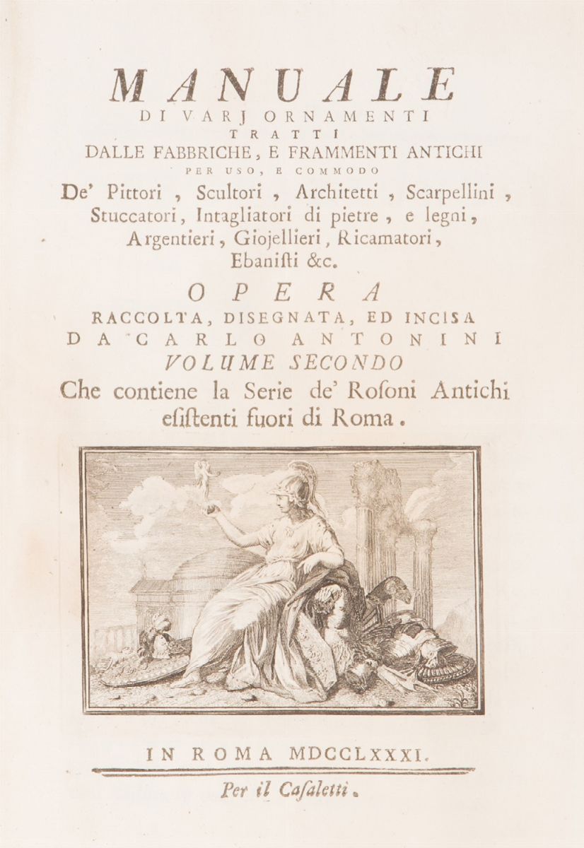 Architettura - Antonini, Carlo - Manuale di Varj Ornamenti Tratti dalle Fabbriche, e Frammenti An...