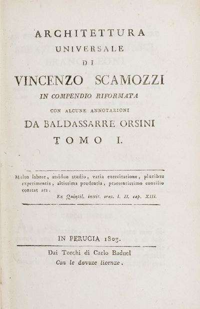 Architettura Universale di Vincenzo Scamozzi...con Alcune Annotazioni da Baldassarre Orsini