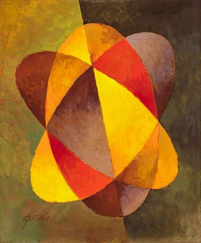 Composizione elissoidale, olio su tela, 1972/74