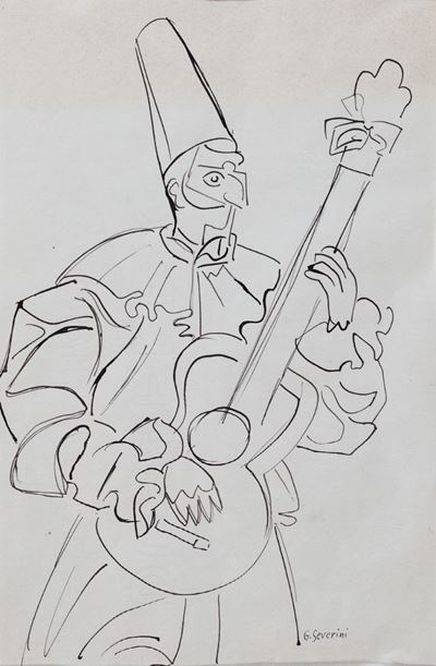 Pulcinella, china su carta