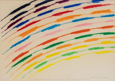 Composizione, 1986, pastelli cerosi su cartoncino