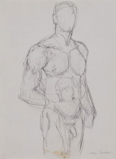 Nudo maschile, grafite su carta