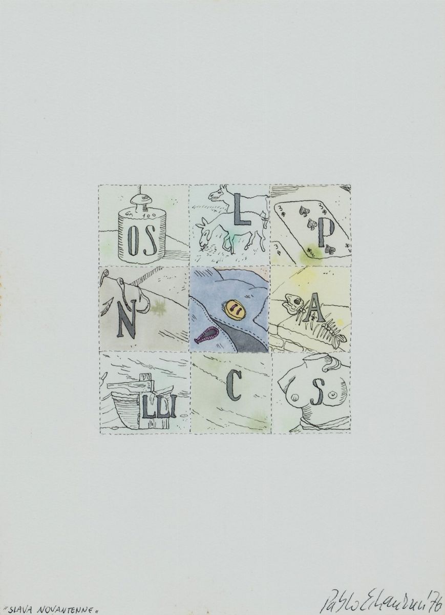 Pablo Echaurren - 9 disegni 1974 - 1976, acquarello e inchiostro su carta
