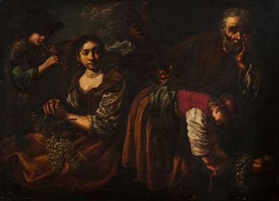Bernhard Keilhau, Famiglia di contadini, olio su tela