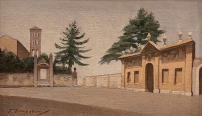 Piazza dei Cavalieri di Malta, olio su tela