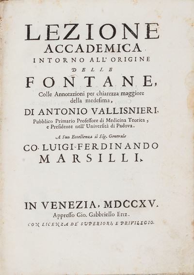 Lezione Accademica Intorno All'origine delle Fontane