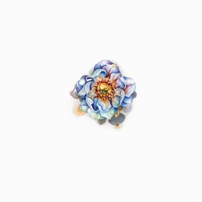 Anello in Oro Smalti e Gemme Naturali, G