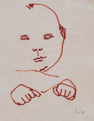 Bambino, 1977, pennafeltro su carta