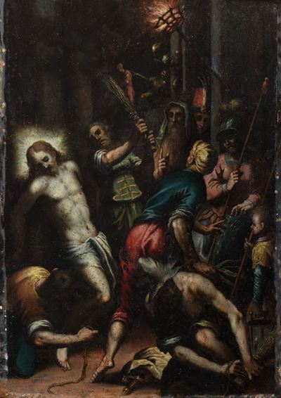 Flagellazione di Cristo, olio su rame