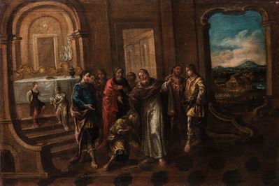 Autore sconosciuto, Il ritorno del figliol prodigo, olio su tela
