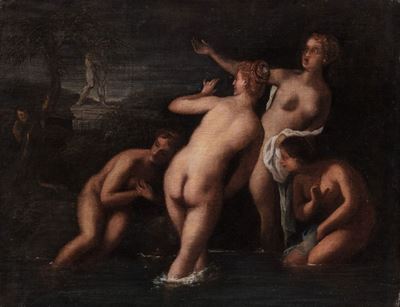 Autore non identificato, Ninfe al bagno