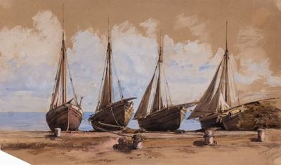 Barche in Secca sulla Riva