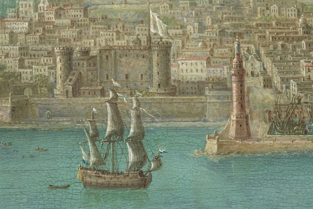 Orazio Grevenbroek - Veduta del Golfo di Napoli, olio su rame