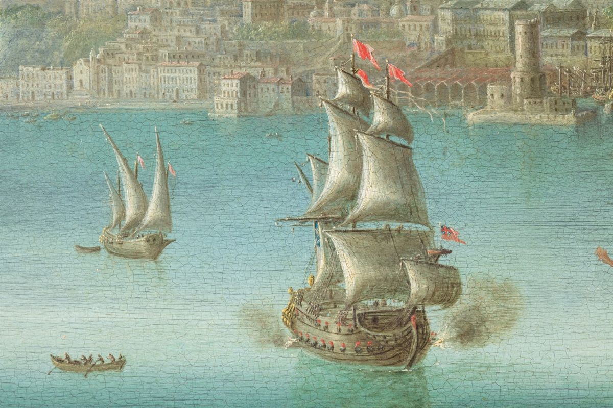 Orazio Grevenbroek - Veduta del Golfo di Napoli, olio su rame