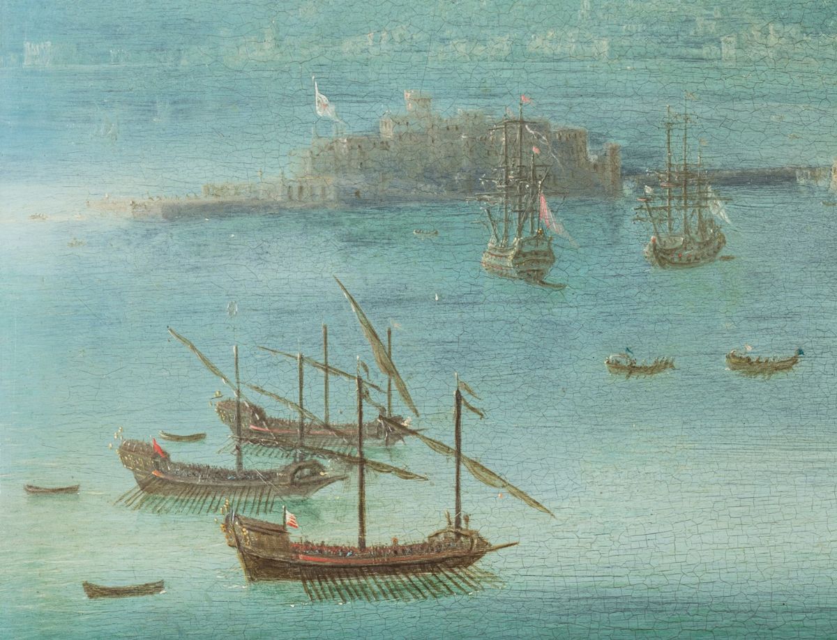 Orazio Grevenbroek - Veduta del Golfo di Napoli, olio su rame