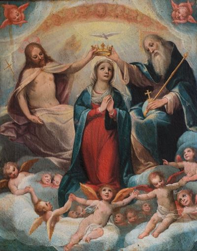 Incoronazione della Vergine con Angeli e Cherubini, olio su tela