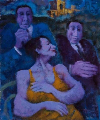 Personaggio a Fiesole, olio su tavola