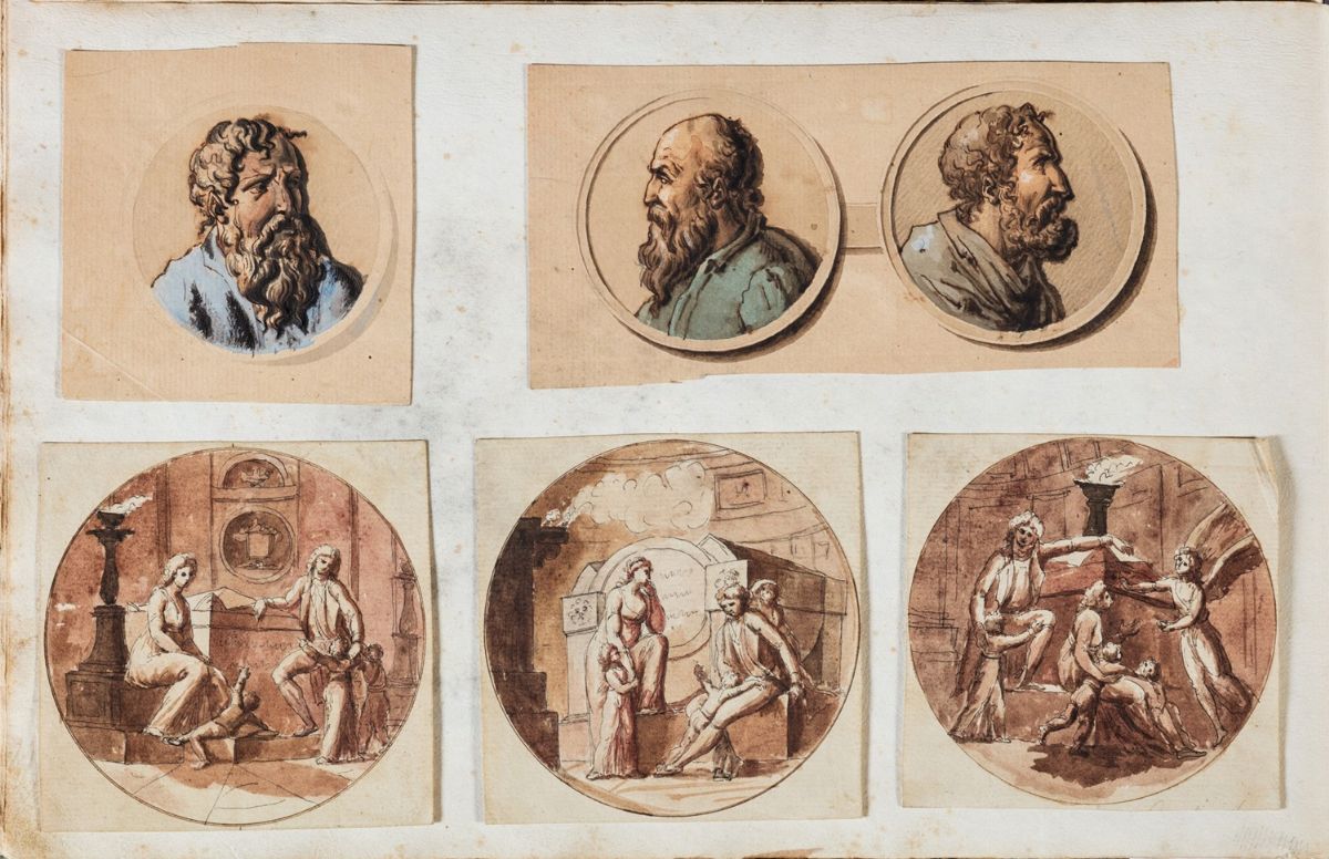 Tommaso Minardi, Album di disegni, 59 fogli, 176 opere