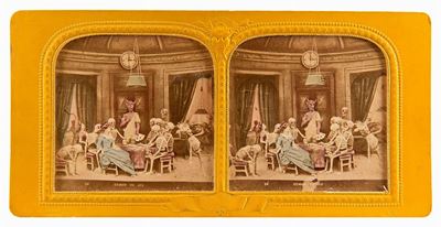 Les diableries, Paris, stereoscopie vintage colorate a mano, anni 1860