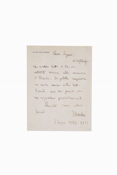 Lettera Autografa Firmata