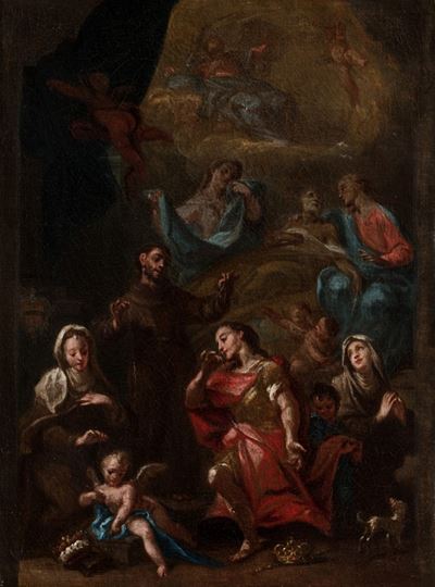 Autore sconosciuto, Transito di San Giuseppe (bozzetto), olio su tela