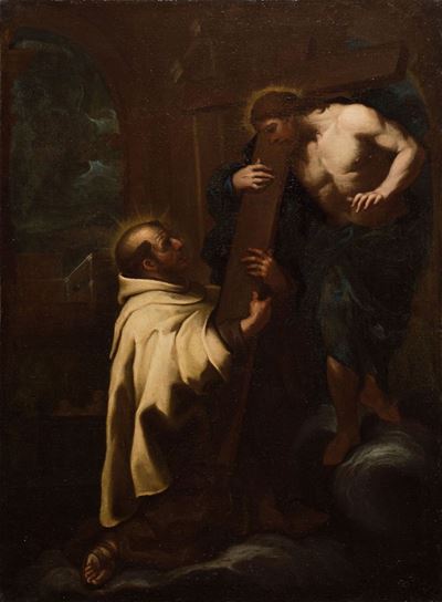Cristo appare a Giovanni della Croce (bozzetto) - olio su tela