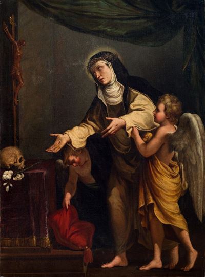 Visione di Santa Caterina da Siena, olio su tela