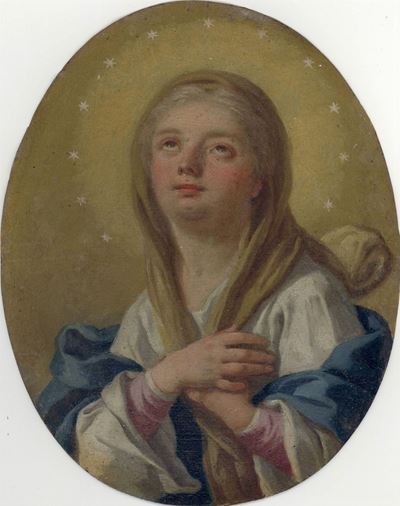 Vergine Immacolata, olio su rame