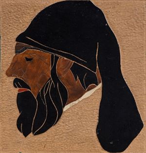 Profilo di uomo in costume sardo