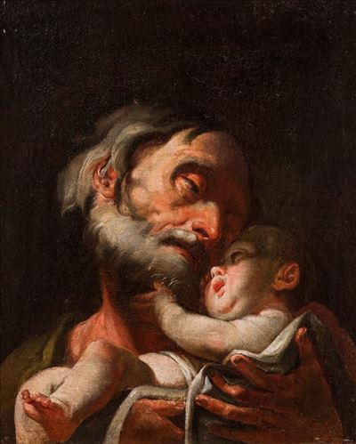 San Giuseppe con il Bambino, olio su tela