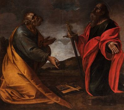 San Pietro e San Paolo, olio su tela