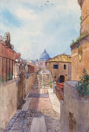 Roma, il Passetto di Borgo, 1901
