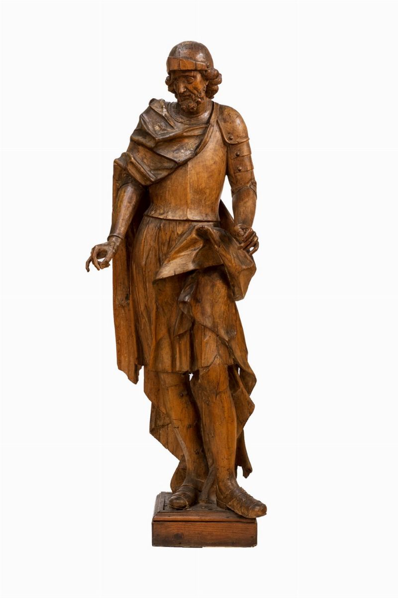Scuola Dell'italia Settentrionale, Secolo XVII - Armigeri, sculture lignee con base moderna