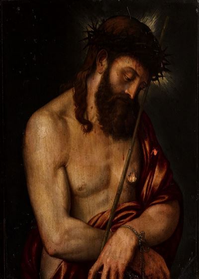 Pittore fiammingo attivo in Italia, Ecce Homo, olio su tavola