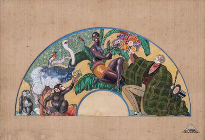 Alberto Bevilacqua, Studio per ventaglio, acquerello e tempera su carta