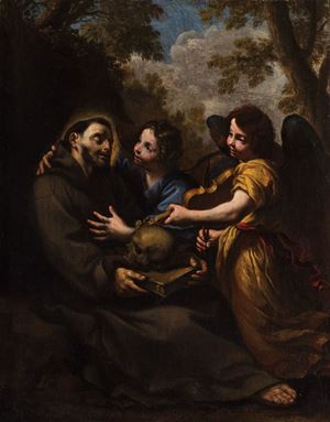 Michelangelo Cerquozzi (Roma 1602 –  1660)  - Estasi di San Francesco