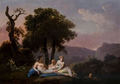 Paesaggio arcadico con baccanti e amorino e Paesaggio arcadico con ninfe