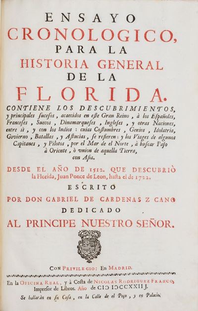 La Florida del'inca. Historia del Adelantado Hernando De Soto. Ensayo Cronologico Para la Histori...