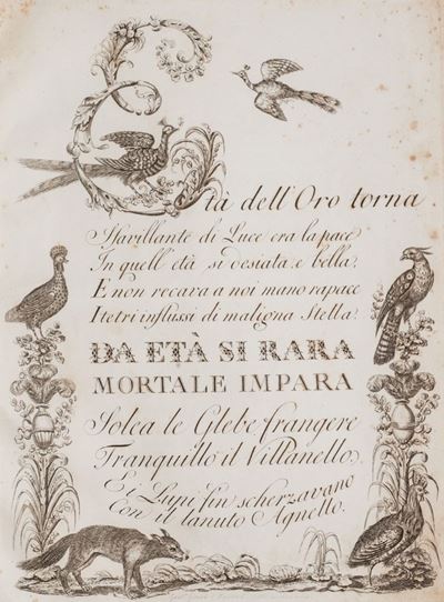 Alfabeto di Lettere Iniziali Adorno di Animali e Proseguito da Vaga Serie di Caratteri