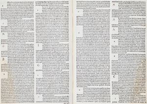A lungo considerato un incunabolo per la data 7 gennaio 1496 presente al verso di c.164, in realtà va attribuito al tipografo veneziano Pincio agli inizi del Cinquecento. Epistolae -  Lupus de Oliveto (Olmeto) Regula monachorum ex Epistolis Hieronymi excerpta