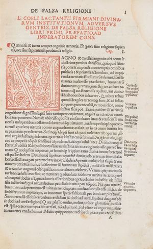 Habes in hoc volumine lector optime diuina Lactantii Firmiani opera nuper per Ianum Parrhasium accuratissime castigata