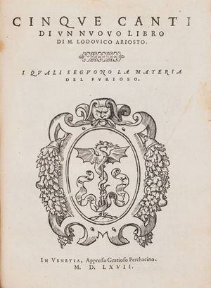 Orlando Furioso... et cinque canti d'un nuovo libro del medesimo, nuovamente aggiunti, et ricorretti