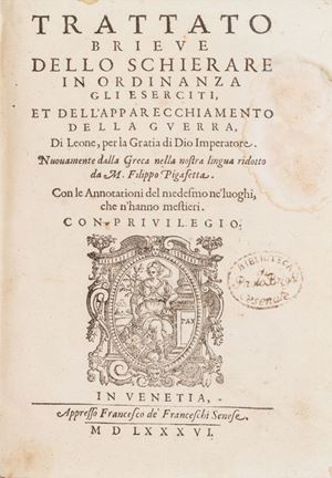 Trattato brieve dello schierare in ordinanza gli eserciti et dell'apparecchiamento della guerra