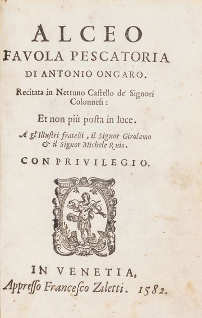 Alceo favola pescatoria (prima edizione), 1582