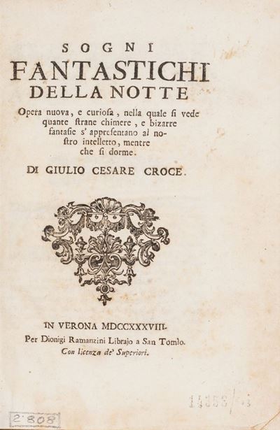 Giulio Cesare Croce, Sogni fantastichi della notte (opera nuova e curiosa), 1738