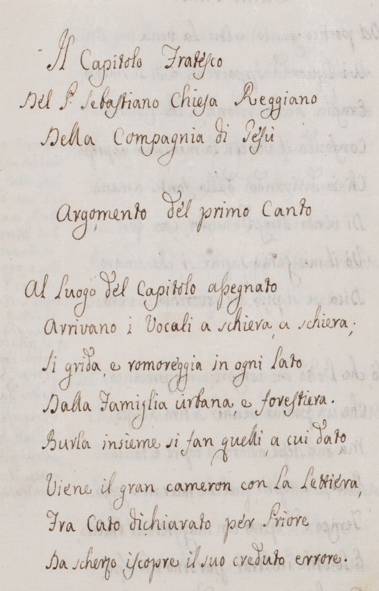 Chiesa, Sebastiano - Il Capitolo Fratesco del P. Sebastiano Chiesa Reggiano della Compagnia di Ge...